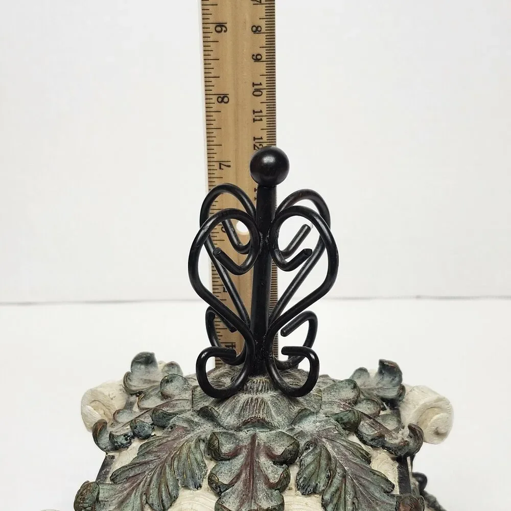 VTG Decorative Dresser Chest Jewelry Box Lid Ornate Trinket Keepsake Organizer